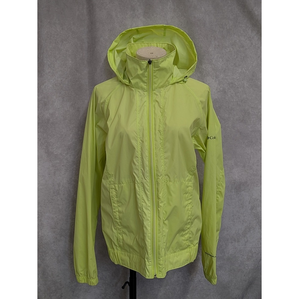 🍒Like New- Columbia Lime Green Hooded Windbreaker Jacket